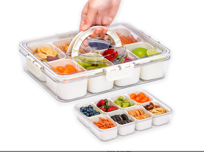 Snackle Box Container with Lid – 8 Compartments