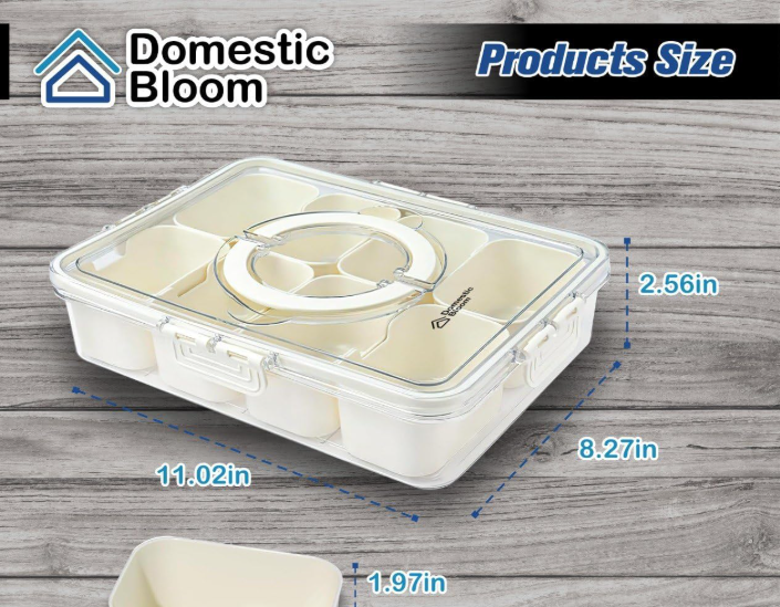 Snackle Box Container with Lid – 8 Compartments
