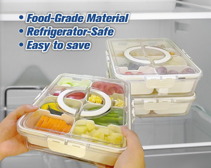 Snackle Box Container with Lid – 8 Compartments